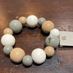 Multi Wood Bead Ball Bracelet