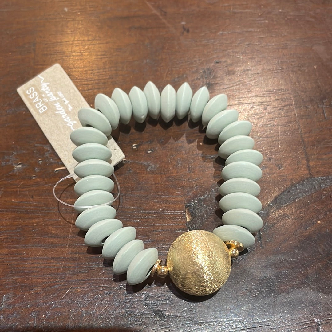 Mint Wood Bead Bracelet