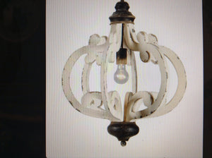Black and white round edge chandelier
