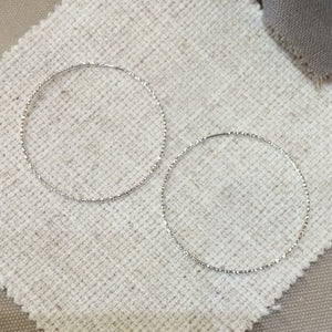 Textured Rhodium Hoops