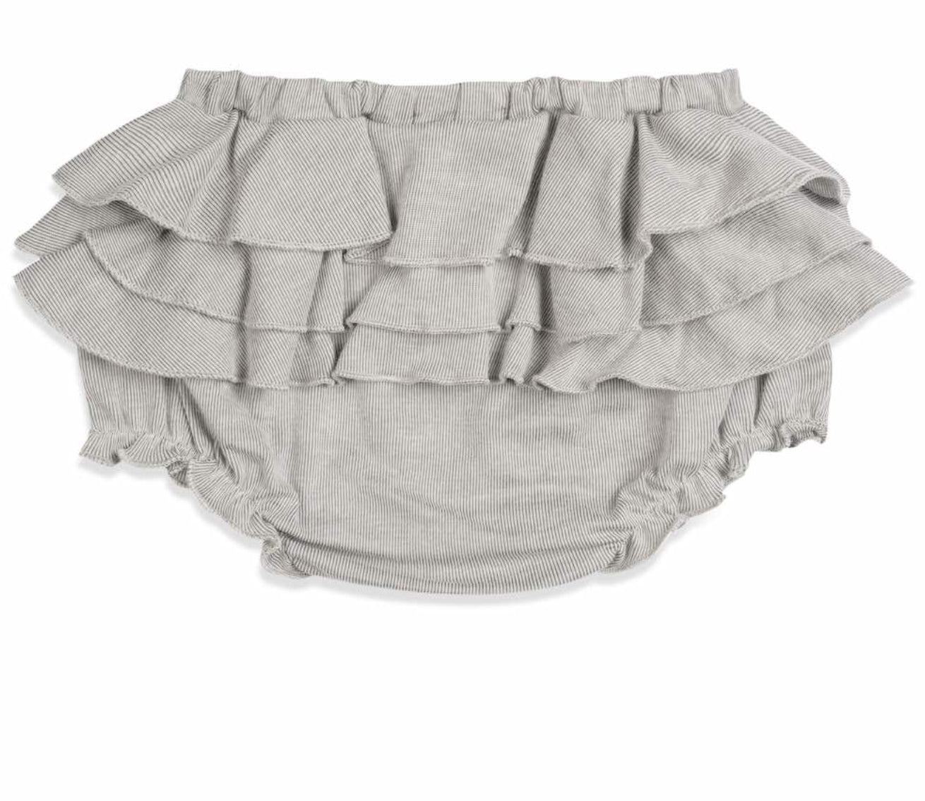 Milkbarn Grey Pinstripe Ruffle Bloomers