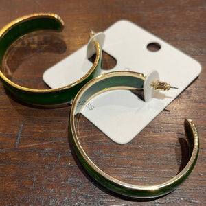 Olive Acrylic Hoop Earrings