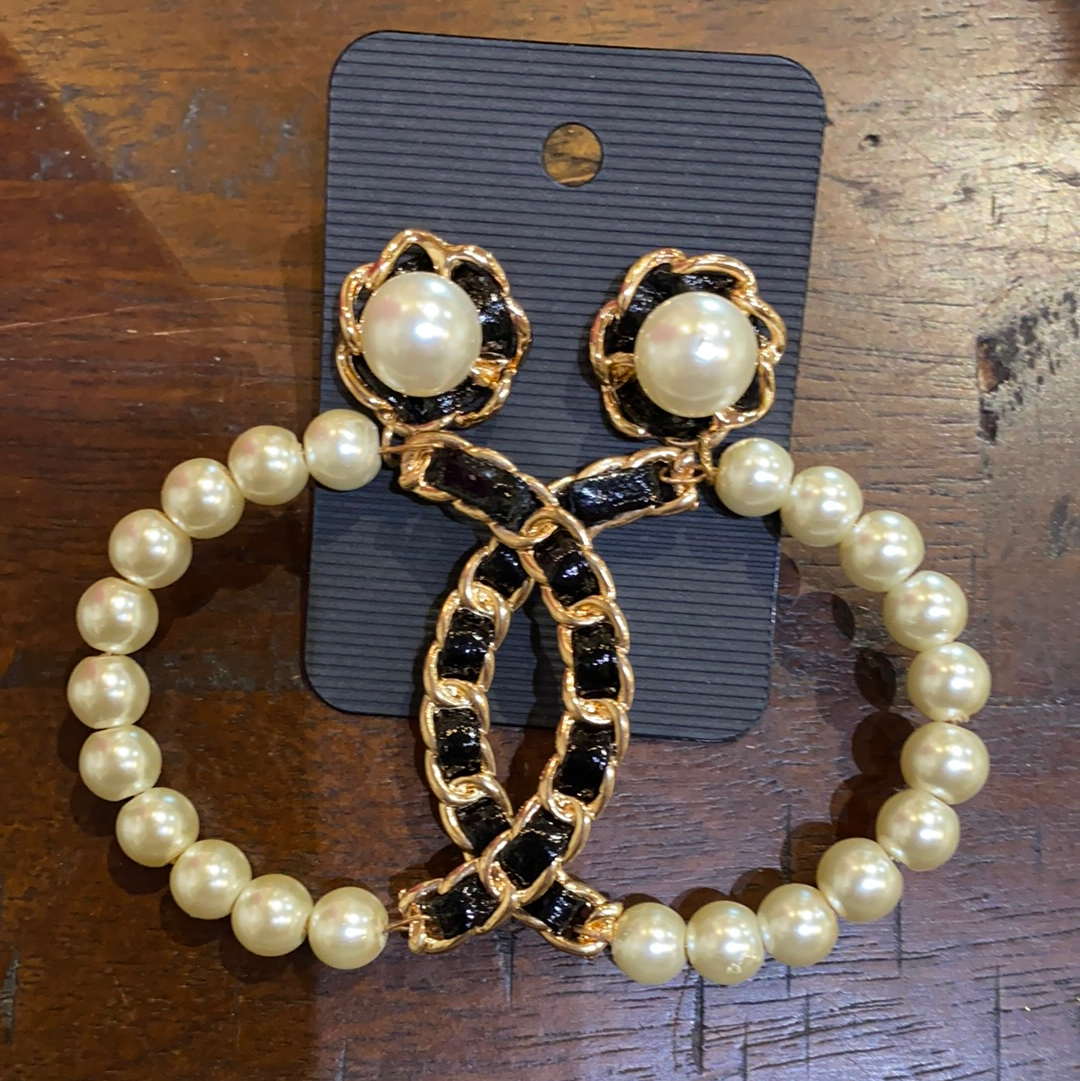 Half Braided Pearl Circle