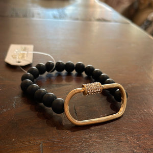 Oval and Black Stone Bracelet
