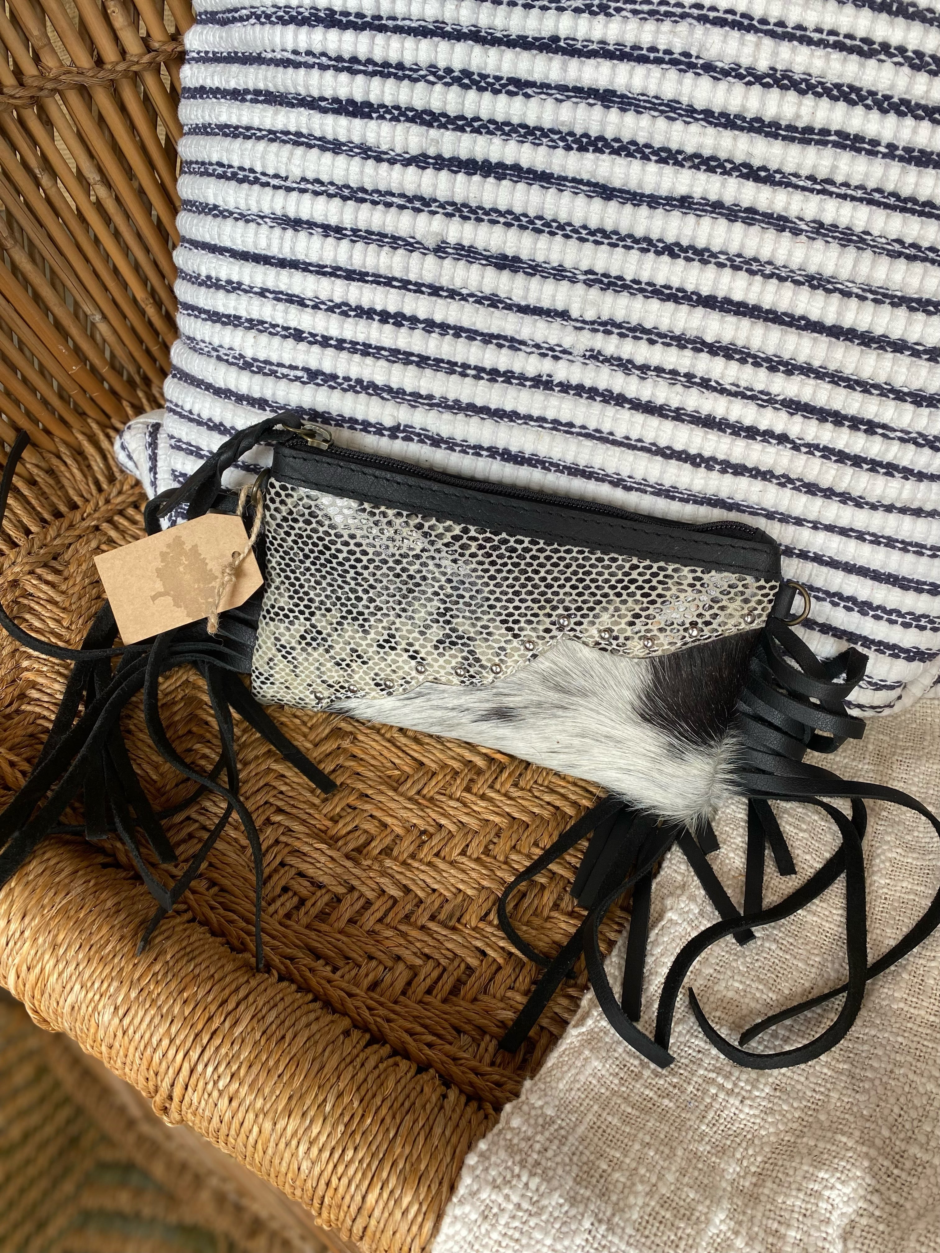 American Darling Black Cowhide and Snakeskin Handbag