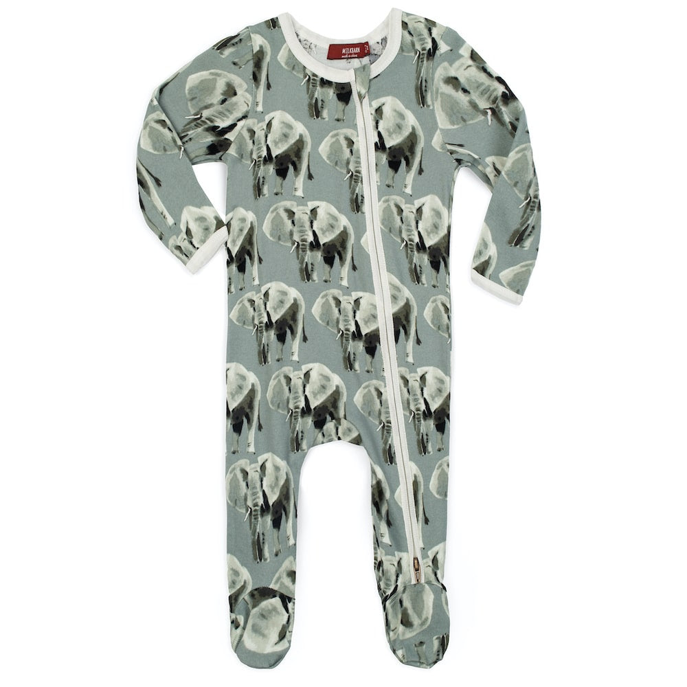Milkbarn Grey Elephant Romper