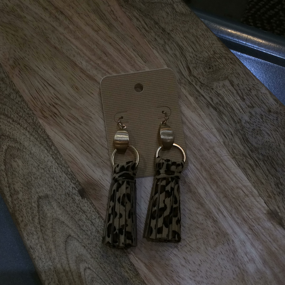 Leather Tassel Earring