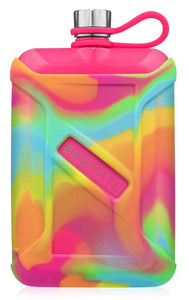 BRÜMATE LIQUOR CANTEEN 8OZ | TIE-DYE SWIRL (NEON PINK)