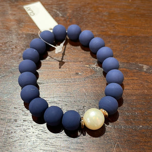 Navy and Pearl Bracelets