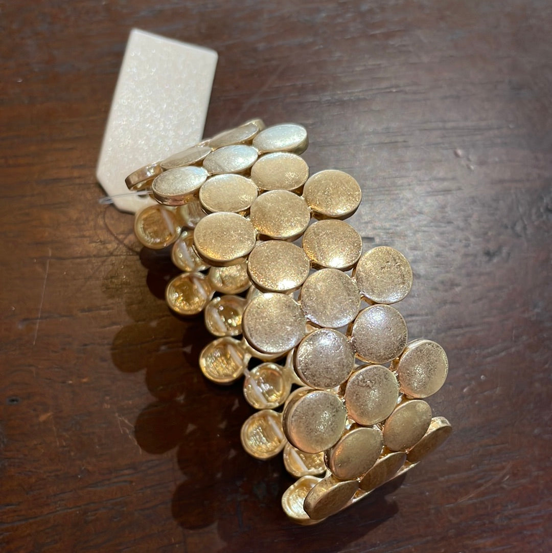 Gold Metal Disk Bracelet