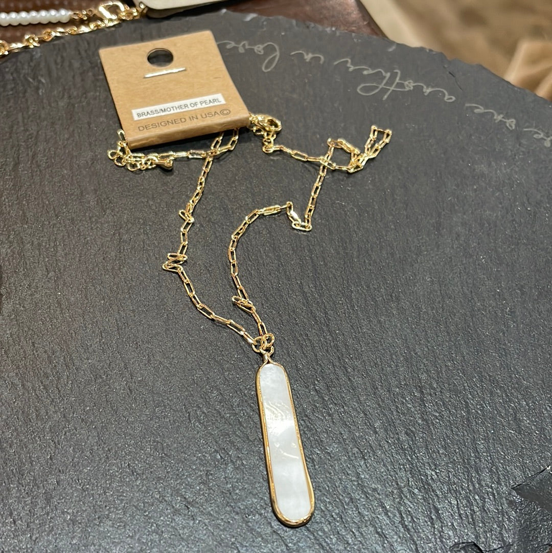 Long Oval Charm Necklace