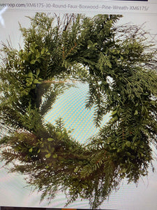 Pine/Boxwood wreath-30”