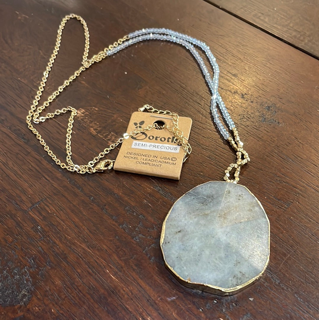Gray and Gold Chunky Necklace