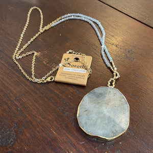 Gray and Gold Chunky Necklace