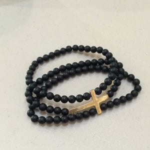 Cross and Stone Bracelet
