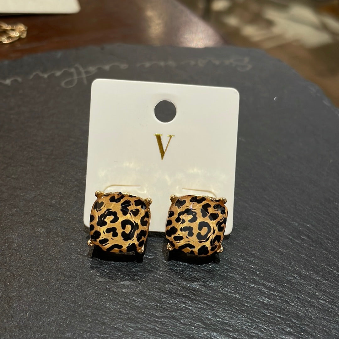 Cheetah Stud Earrings