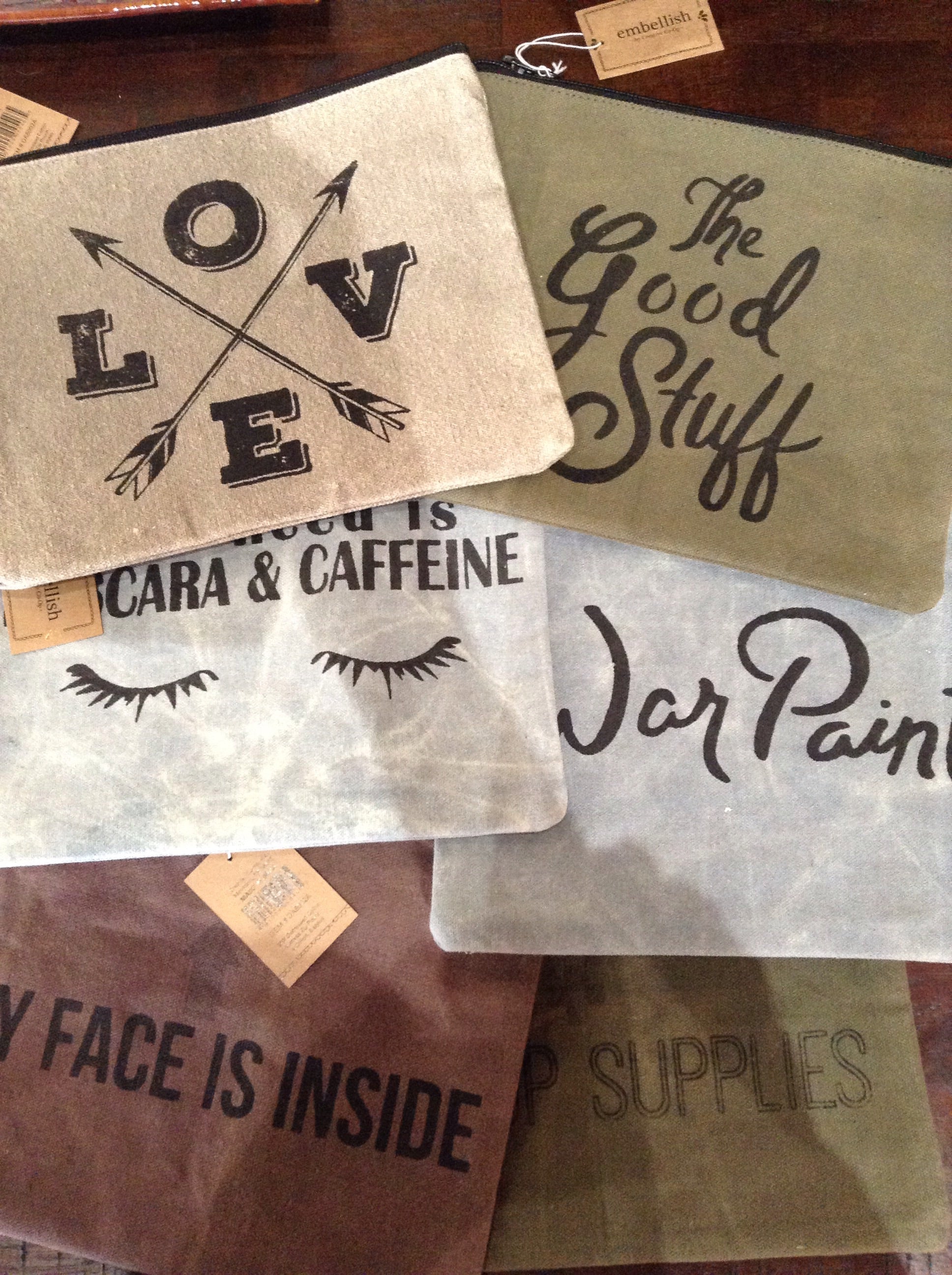 Small distressed canvas bag