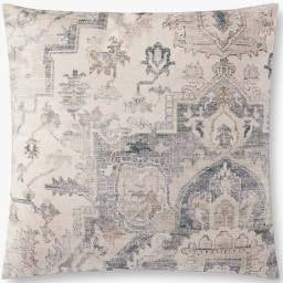 ANTIQUE RUG INSPIRED 18" X 18" PILLOW (GREY/MULTI)