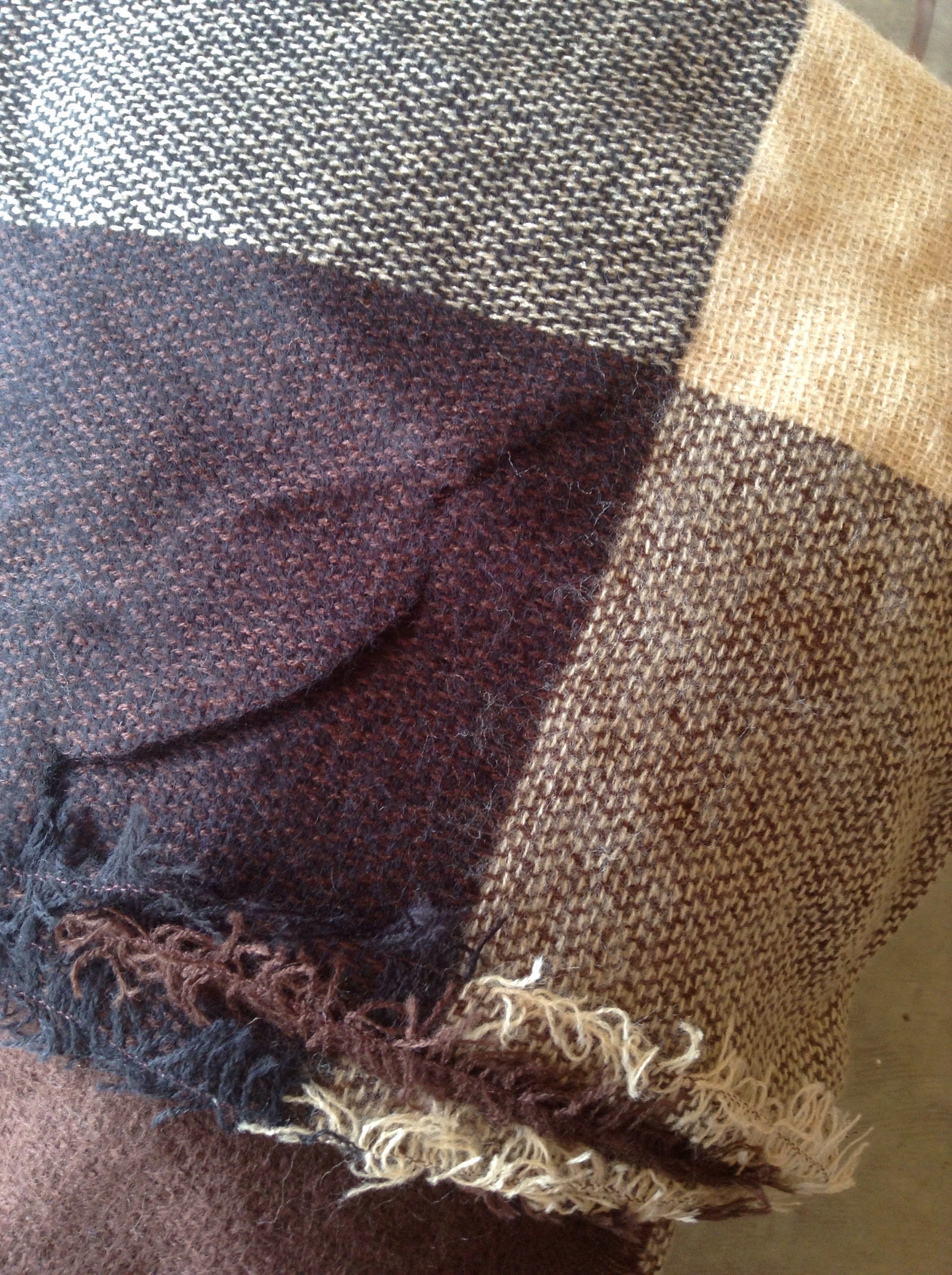 Black & Tan Blanket Scarf