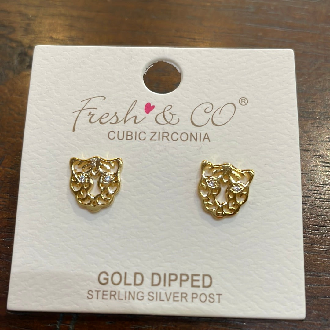 Small Tiger Stud Earrings