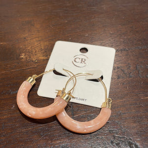 Peach Tube Hoop Earrings