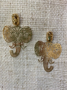 Gold Elephant Earring