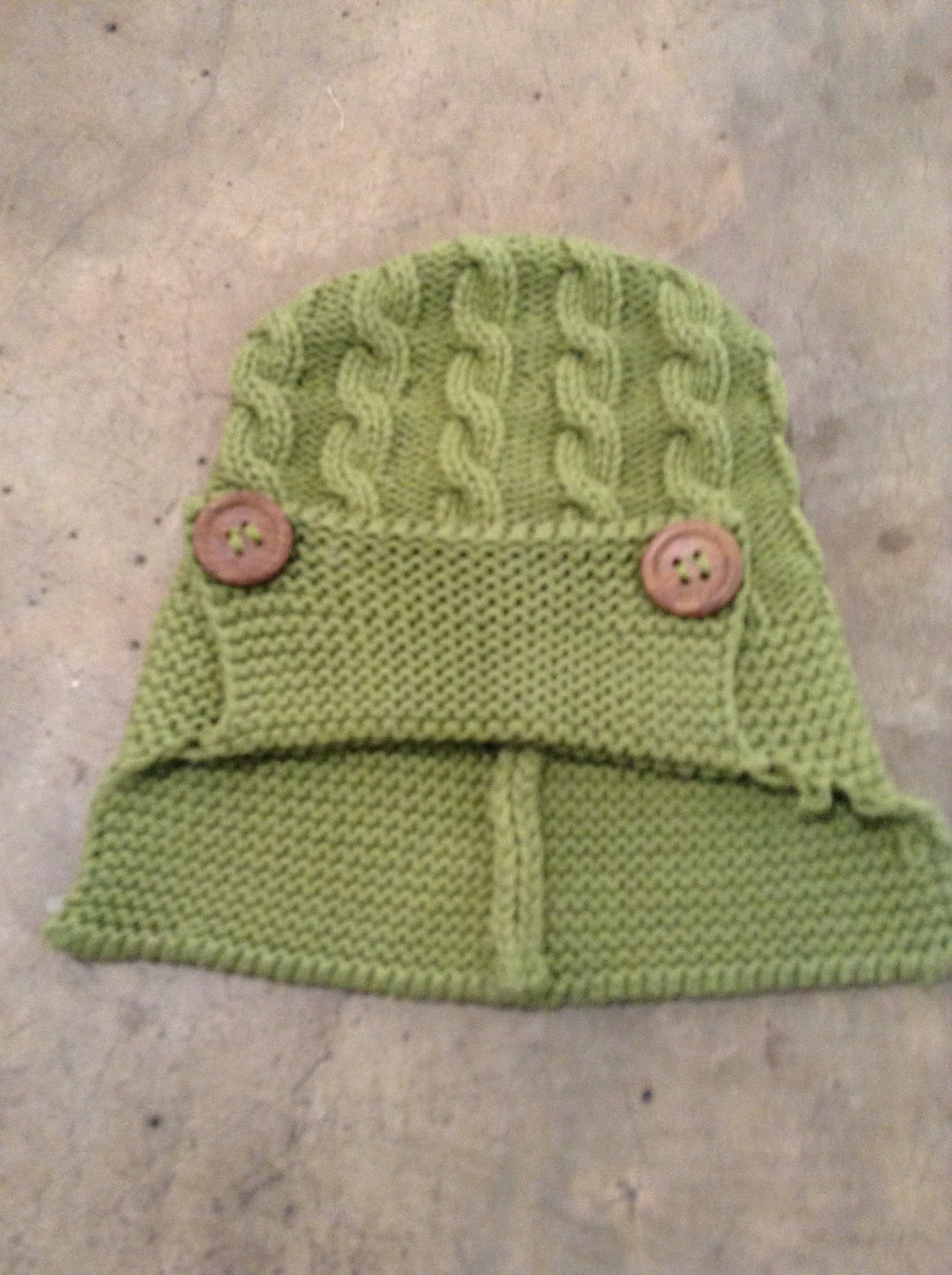 Green cotton knit hat