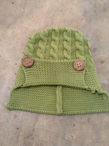 Green cotton knit hat