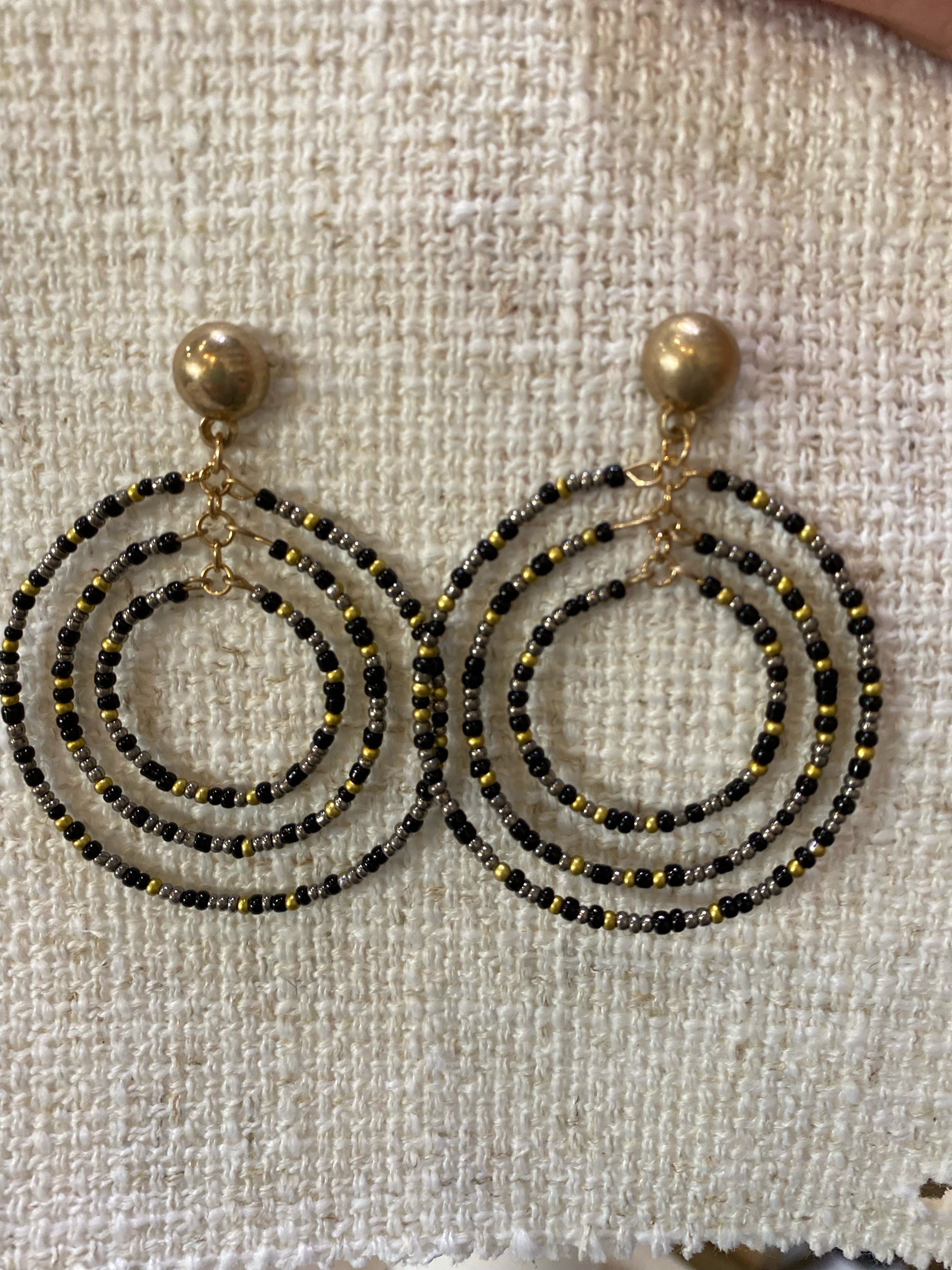 Multi Bead Circle Earring