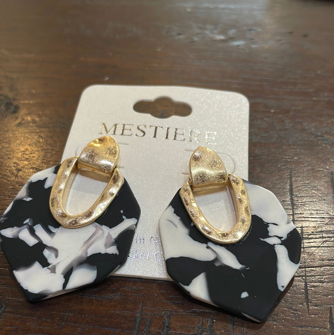 Octagon Door Knocker Earrings