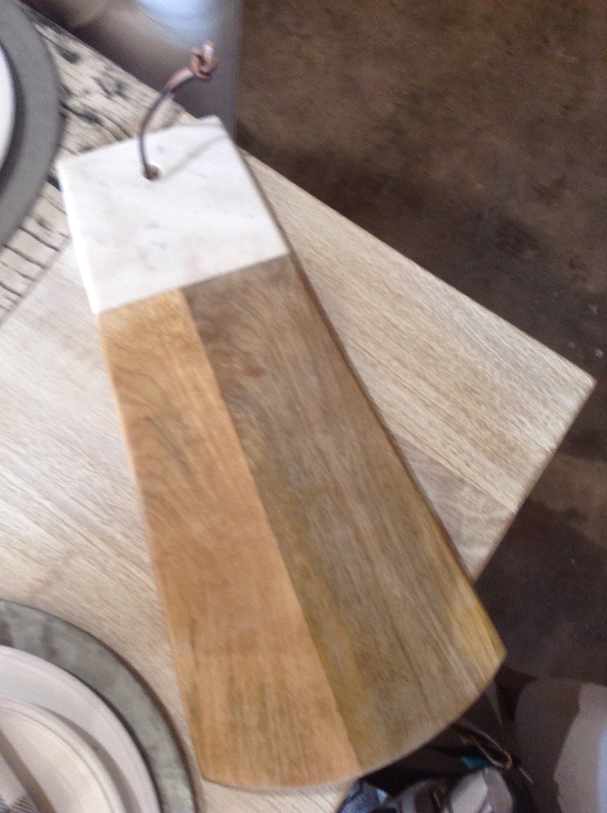 Marble and wood platter