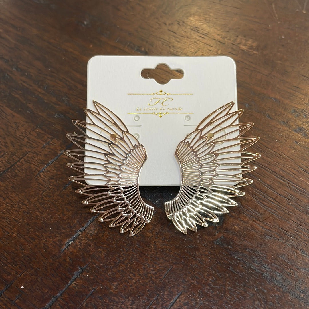 Gold Angel Wing Earrings