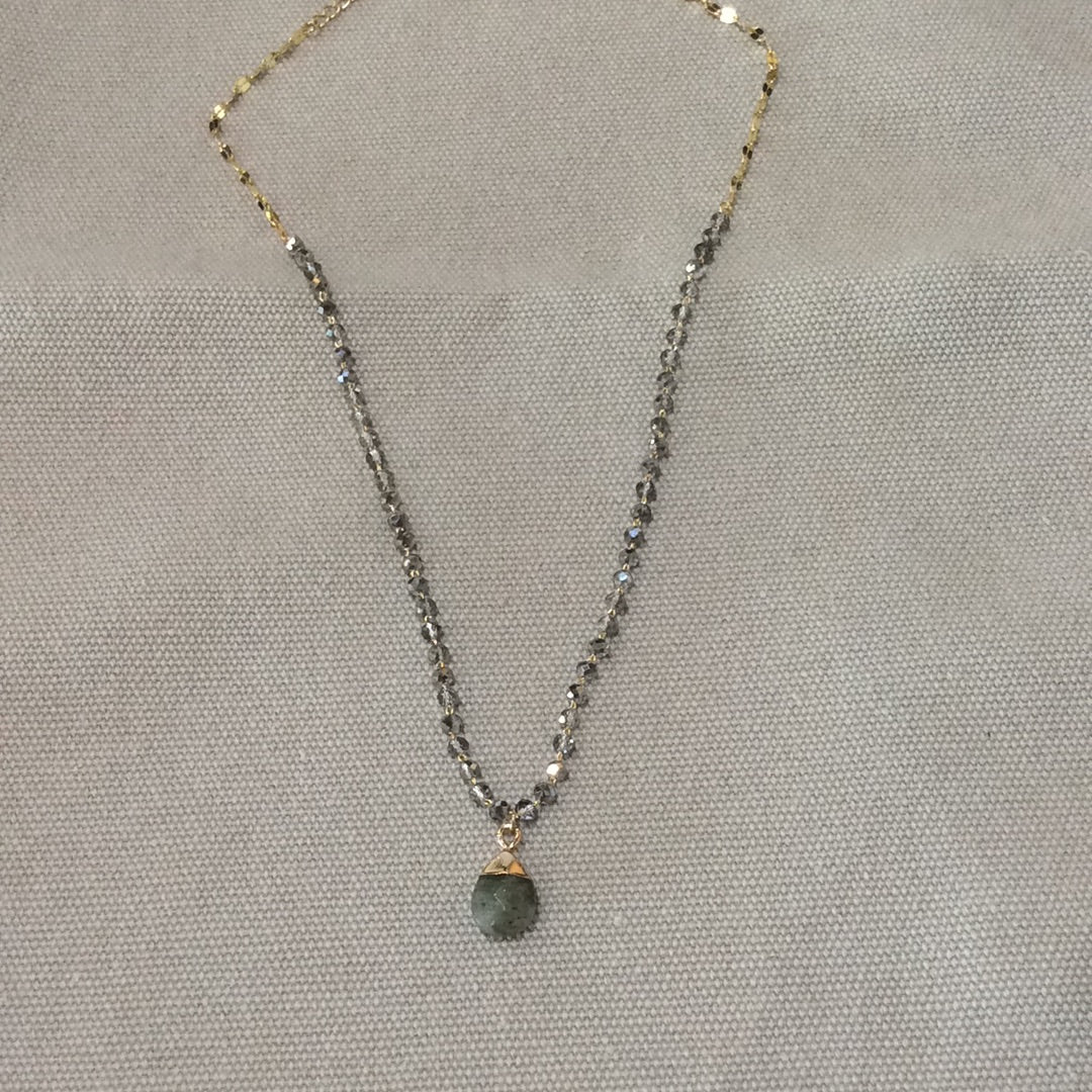 Stone TDrop Necklace