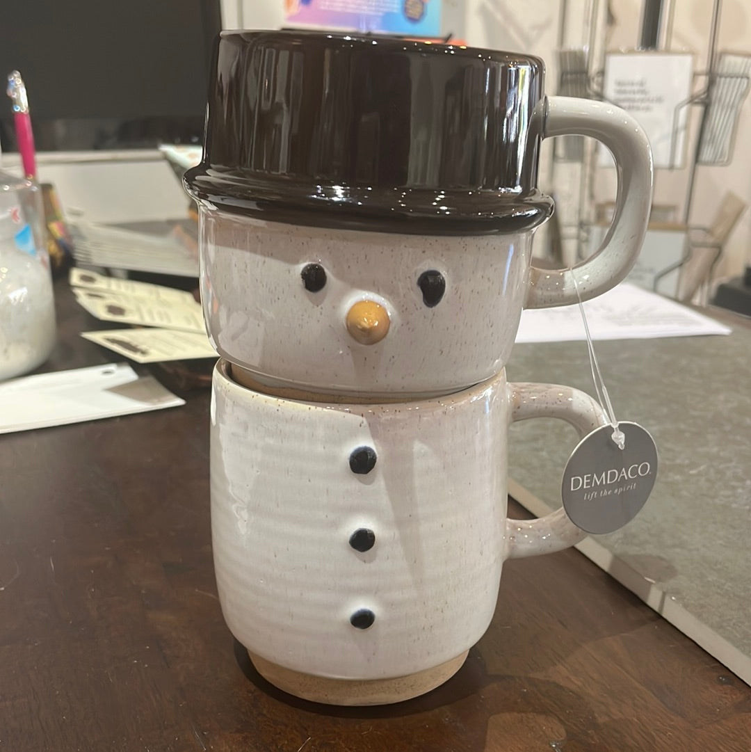 Snowman Stacked Mugs (2)