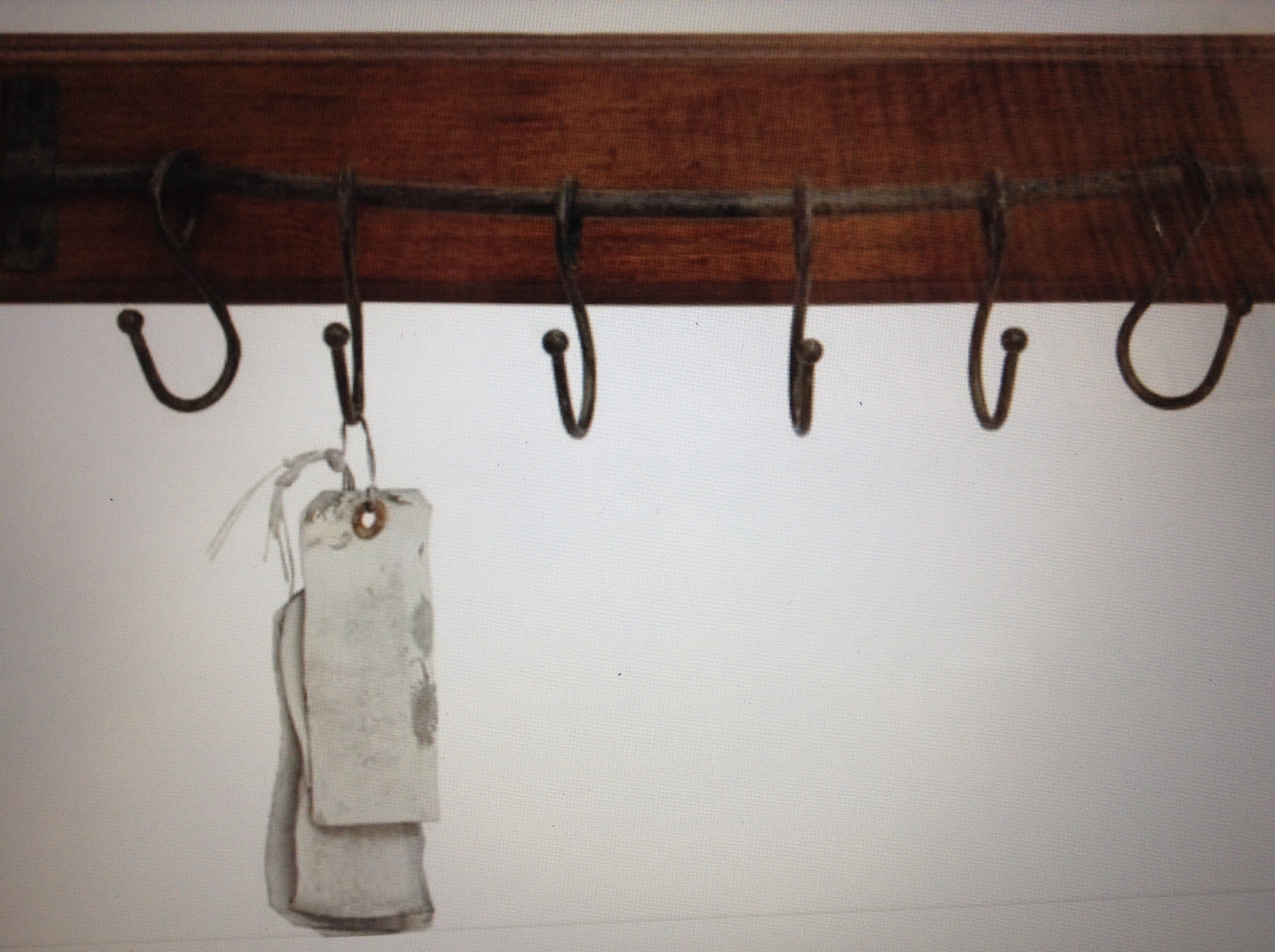 Wood with hooks