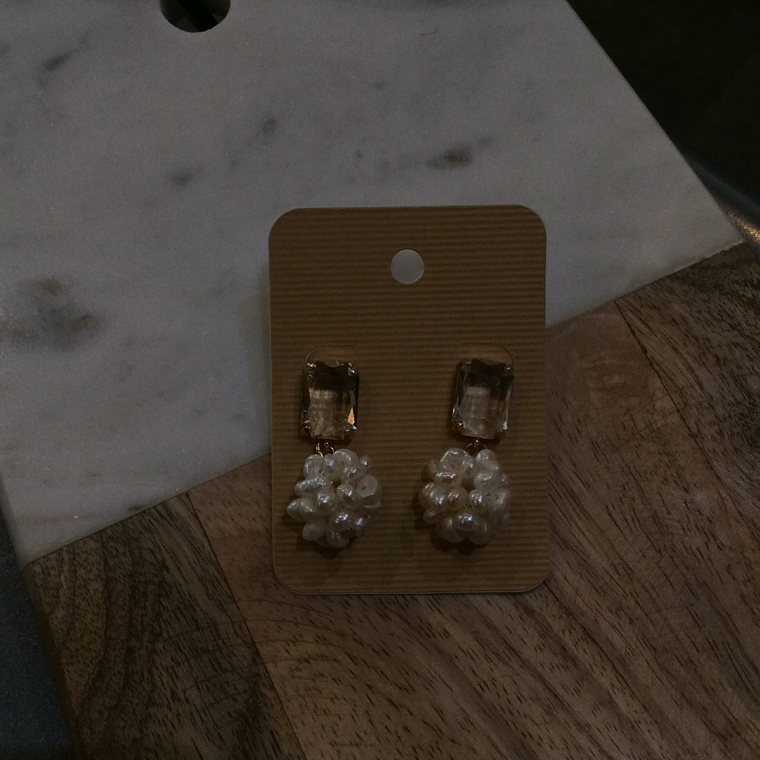 Crystal Pearl Cluster Earring