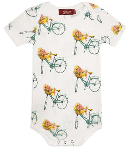 Milkbarn Floral Bicycle Onesie (6-12months)