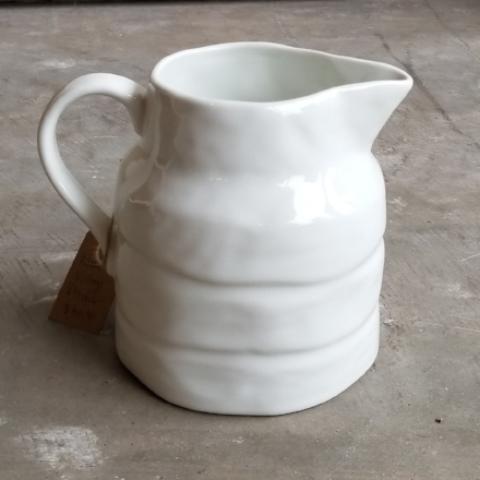 White vintage pitcher